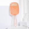 Novo Estilo Fofo Brilhante Dourado Knotado Pente para Cabelo Molhado e Seco Formato de Pente Não Massageador Transparente Grelhas Vazadas