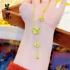 Xiaohongshu Douyin Transmisión en Vivo Más Vendido Rompehielos Ladrillo de Oro Calabaza Mariposa Collar Alta Retención de Color Collar Brújula Venta al por Mayor