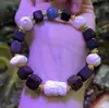 Pulsera Original de Diseño Dara con Cuentas Cuadradas Secas y Decoración de Raíz de Astas, Madre Tara, Pulsera de Estilo Étnico al por Mayor para Mujeres