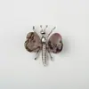 Adorno de Corazón de Cristal Natural Alas Mariposa Parche de Corazón de Jade Artesanías de Aleación Producto Nuevo Cristal Amarillo