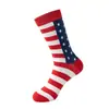 Meias de Meia-panturrilha com Padrão de Listras e Estrelas Americanas Selecionadas Cuidadosamente Meias Listradas com Estrelas Meias que Absorvem o Suor Meias Casuais Versáteis de Algodão para Homem