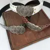 Cinturón de Diseño Retro de Mezclilla Americano para Mujer, Cinturón Tachonado Personalizado Y2K, Cinturón de Cuero con Forma de Corazón, Versátil Estilo Coreano