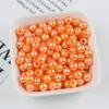 Cuentas Redondas Perforadas de Color Sólido Chapadas AB, Cuentas Iridiscentes de Agujero Recto para Collares, Pulseras, Cadenas de Teléfono y Materiales de Cuentas DIY