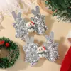 Set de Pinzas Navideñas Más Vendidas Transfronterizas Moño de Fiesta Cuernos Grandes Brillo Accesorios para el Cabello de Niños 4765