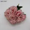 Buquê artificial de rosa de neve com 9 cabeças, flores de seda para decorações de casamento, arranjos de parede florais, decoração de casa e vendas transfronteiriças