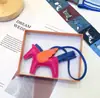 H casa costurado à mão alta qualidade pele de ovelha Anjo Pégaso bolsa pingente fofo feminino bolsa de mão ornamentos chaveiro de carro