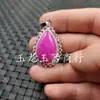 Pingente de jade flor de pessegueiro pingente de gota d'água de jade pingente de quartzo rosa pingente de gota d'água de jade rochoso pingente de colar