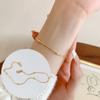 Pulsera Simple y Popular de Acero de Titanio para Joyería para Mujer Pulsera de Cuentas Redondas Pulsera de Cuentas de Arroz Color Libre Accesorios Explosivos de Celebridad de Internet