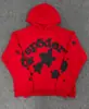 Sudadera con capucha de forro polar grueso de peso pesado 450 g, original de ultramar, para hombre, con estampado de espuma de Araña Sp5Der