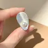 Anillo exagerado para mujer, moderno, de lujo ligero, exquisito y versátil, anillo simple y dulce bañado en plata con forma de lágrima para dedo índice al por mayor