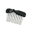 Pente Grampo de Cabelo com Laço de Bolinhas Simples 2026 Nova Moda Elegante Fofo Pente de Cabelo Sem Costura Pente Reverso Acessório de Cabelo