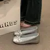 Sapatilhas Raso Estilo Francês com Laço para Mulheres, Novo Modelo Primavera 2026, Sola Rasteira, Elegante, Salto Escondido, Sapatos de Ballet, Sapatos Mary Jane