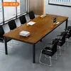 Mesa longa simples para conferências, mesa simples para treinamento, bancada de sala de conferências, mesa longa combinada para discussões, mesa de escritório moderna