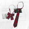Gravata Nova Branca para Mulheres, Gravata de Camisa Estilo Faculdade Japonesa Sem Costura, Gravata Borboleta Xadrez Vermelha e Amarela para Uniforme Escolar Jk para Mulheres