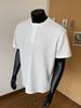 2025 Nuevo Estilo de Verano Camiseta de Waffle para Hombre con Cuello Henry de Manga Corta Camiseta Básica Gris Claro Camisa Polo Americana