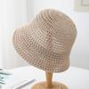 Chapéu de Sol Feminino Estilo Coreano Fashion Sombreado de Rosto Pequeno Verão Chapéu de Sol Protetor Solar Estilo Coreano Estilo Japonês Vazado Balde Verão Proteção UV