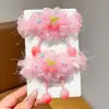 Laços de Cabelo de Princesa para Meninas Laços para Coque de Meninas Laços de Cabelo de Malha com Flores Frutas Acessórios de Cabelo Elásticos