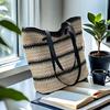 Bolso de Mano Tejido Mori de Gran Capacidad Estilo Francés Casual Verano 2024 Bolso de Paja Tejida para Playa Bolso Tote de Hombro para Debajo del Brazo