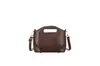 2026 Bolsa de Mão de Couro Enrugado Vintage Desgastado Pequena Bolsa Cesta de Piquenique Bolsa Mini Balde Feminina Alça Fina de Ombro Pequena para Ombro Cruzado