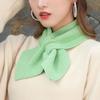 Lenço cruzado de lã tricotada com gola, estilo ins da Coreia do Sul, para noite e noite, lenço pequeno macio de laço para meninas, para mulheres, outono e inverno