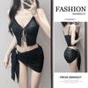 Traje de Baño Nuevo 2025 Bikini Dividido para Mujer Set de Tres Piezas Sexy Deseo Puro Resort Costero Aguas Termales Traje de Baño de Alta Gama