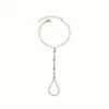 Cadena de Dedos con Perlas de Imitación Turquesa para Dedos, Cadena de Mano Simple con Perlas, Estilo Pastoral Natural