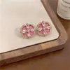 Pendientes de Tachuela con Colgante de Flor de Circonita Cúbica Plata Aguja Frescos Dulces Moda Exquisitos Pendientes Nicho de Gama Alta Versátiles para Mujer