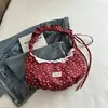 Bolso Cruzado de Hombro Plegado con Tela Floral para Mujer 2026 Nuevo Bolso Tote Cruzado con Parches de Encaje Versátil para Viajes Diarios y Bolso de Mano para Debajo del Brazo