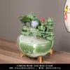 Tanque de Peces de Cerámica Adornos de Agua Corriente Fuente Pequeño Tanque para Peces Dorados Hogareño Recipiente Grande para Peces Sala de Estar Humidificación Decoración Paisajismo
