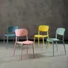 Silla de Comedor de Plástico para el Hogar Nórdico, Silla Sencilla de Ocio con Respaldo, Elegante Silla de Plástico para Escritorio y Negociación, Taburete para Exteriores