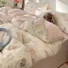 Juego de Cuatro Piezas de Algodón Puro Clase A Modelo Nuevo 2026 Ropa de Cama Sábana de Algodón Puro Funda Nórdica Sábana Ajustable Juego de Tres Piezas para Dormitorio Estudiantil 3