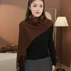 Bufanda Chal de Lana Tejida Nuevo Otoño e Invierno Estilo Coreano Chal Largo Versión con Borlas Moda Versátil Sencillo y Elegante