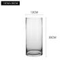 Vaso de vidro reto balde simples vidro transparente ornamentos de chão sala de estar mesa de jantar rico vaso de flores de bambu atacado