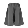 Shorts de Traje Sueltos de Pierna Ancha para Hombre Verano Estilo Trendy Marca de Moda Americanos Plisados Color Sólido Cordón para Atar de Media Longitud