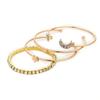 Europeu e americano nova moda grande marca simples diamante cristal estrela lua aberto pulseira quatro peças pulseira terno