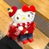 Llavero de Peluche Auténtico Popular de Dibujos Animados Hello Kitty con Gato Kt Montando un Caballo Blanco