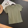 Venta al por mayor transfronteriza Ropa de mujer europea y americana Verano Nueva moda Simple Casual Cuello redondo Manga corta Corte ajustado Top 4744101