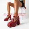 Zapatos Mary Jane de Tacón Grueso para Comercio Exterior Transfronterizo 2026, Tallas 33-50, Plataforma de Talla Grande, Zapatos de Salón a la Moda