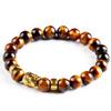 Pulseira Wish AliExpress Explosões Pedra Vulcânica Rocha de Lava Cabeça de Buda Dourada Pulseira Masculina e Feminina Estilo Europeu e Americano Atacado