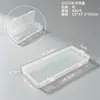 Caja de almacenamiento para lápices, caja rectangular de plástico PP, caja de embalaje transparente para lápiz de cejas y collar, caja de embalaje desechable para palillo de hilo dental