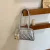Shuai Mijia 2026 Primavera Nuevo Estilo Bolso de Bowling con Patrón de Diamantes para Mujer, Bolso de Hombro Moderno y Elegante, Bolso de Mano Sencillo para el Trabajo