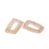 Artesanía de madera rectangular tejida de ratán Red social de moda popular joyería colgante decorativo anillo de hierba hueco venta al por mayor comercio exterior