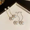 Pendientes Largos con Borlas de Perlas para Mujer Aguja de Plata S925 Super Hada Corea del Sur Puerta Este Elegantes de Lujo Ligero Versátiles Moda Pendientes