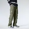 Comércio Exterior Americano High Street Roupa Exterior Fina Calças de Trabalho Masculinas Largas Casuais Calças de Perna Reta Verão Tendência Marca Perna Larga Calças Longas