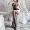 Lencería Sexy para Noche Larga para Mujer Pijama Sexy Transparente Tentación Archivo Abierto Mallas Unidas Medias de Seda Noche Perdida 019