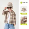 Camisa para Niños Dududu Home Camisa de Manga Larga para Bebé Nueva Camisa a Cuadros Elegante para Niños Ropa Infantil Casual de Otoño Primavera