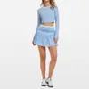 Conjunto de Roupas de Tênis Transfronteiriço para Mulheres, Roupa Esportiva Fitness Casual Respirável de Alta Qualidade, Conjunto para Badminton e Golfe ao Ar Livre