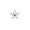 Flor de aleación de titanio F136 incrustada con circonita cúbica 5A, ultrabrillante, piercing de labio G23 con rosca interna personalizado, joyería para piercing de cartílago de oreja