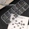 Accesorios para Uñas Cruzadas Celebridad de Internet Paquete Mixto de 6 Rejillas Negro Pistola Plata Cruz Tridimensional Metal Retro Decoraciones para Uñas