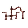 Kaiping Youjia baño Lavabo de Cobre grifo de cuatro agujeros cromado lavabo de ocho pulgadas doble manija Americano con rociador 3841